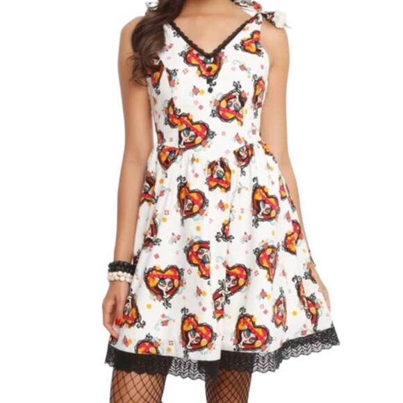 Hot topic The Book Of Life La Muerte print fit and flare dress medium D3 4940 - Picture 1 of 13
